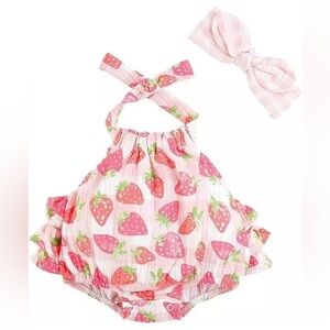 Mud Pie| Strawberry Halter Romper